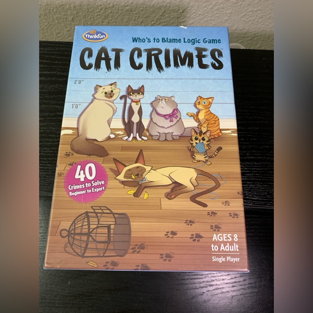 Cat Crimes Whos to Blame Logic Game Thinkfun Problem Solving Challenges 2017